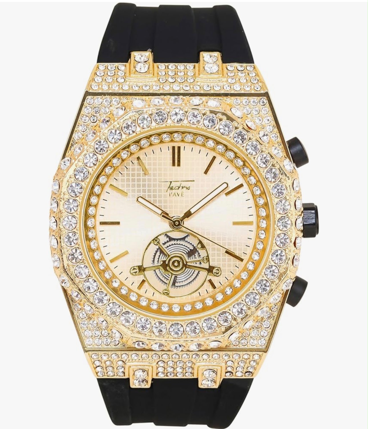 Reloj Techno pave color oro
